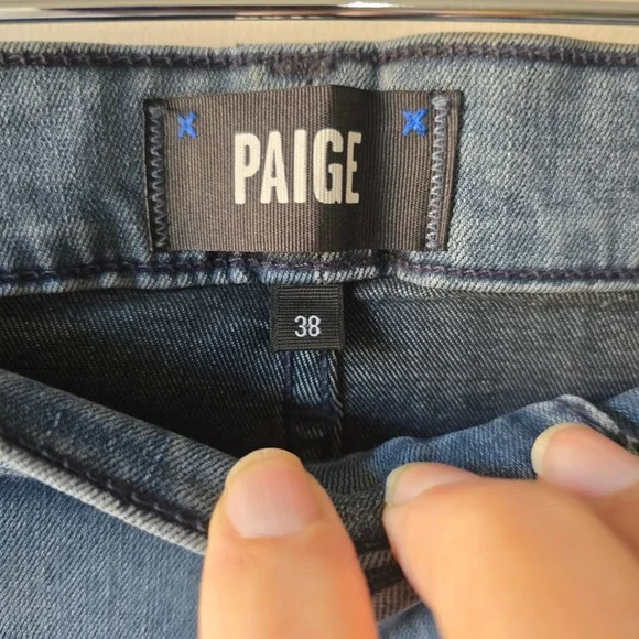 PAIGE Lennox Mens Jeans Medium Wash Straight Fit Transcended Denim Size 38